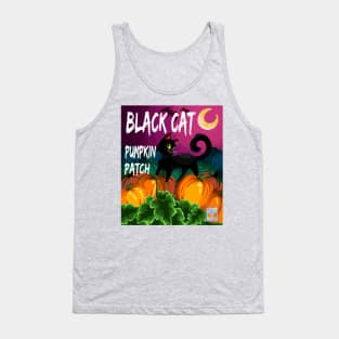 Black Cat Pumpkin Patch With Words Tank Top